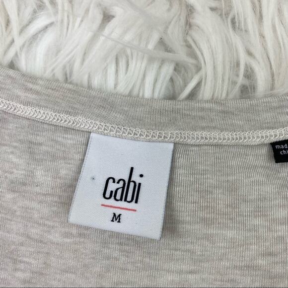 CAbi Women's #5326 Heathered Cream Hangout Tee Shirt Peplum Short Sleeve Size M - Picture 6 of 6